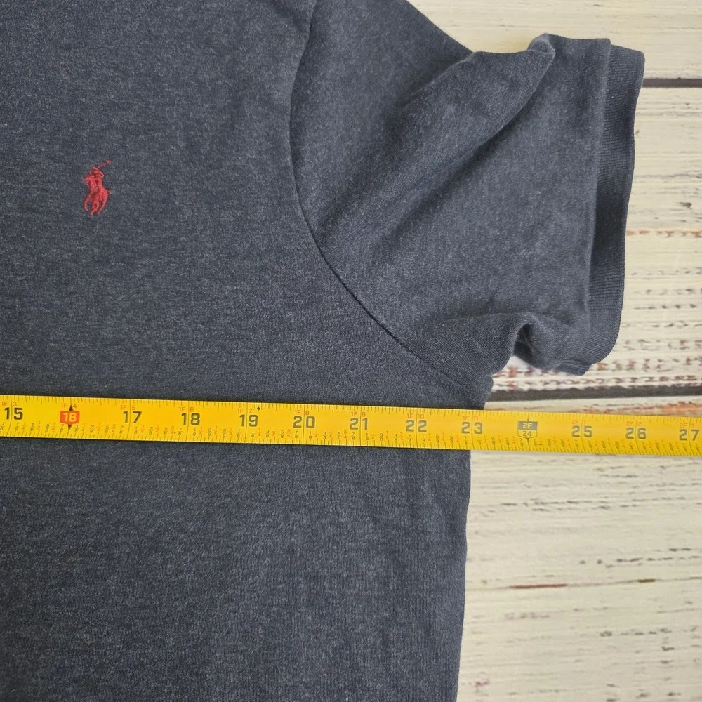 Polo Ralph Lauren Mens‎ XL Polo Heather Navy Blue Cotton Short Sleeve Red Pony